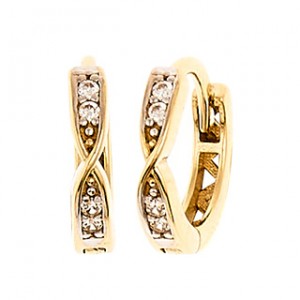 Gold earrings 10kt, GO30-15